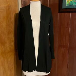 Black overall semi long jacket